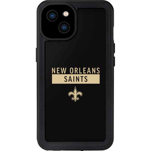 NFL New Orleans Saints Black Performance Series iPhone 15 Plus Waterproof Case